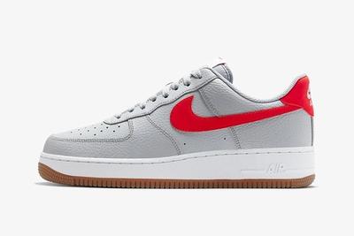 Nike Air Force 1 Wolf Grey University Red Lateral