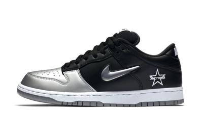 Supreme Nike Sb Dunk Low Black Silver Fall 2019 Snkrs Sneakrs Release Date Lateral