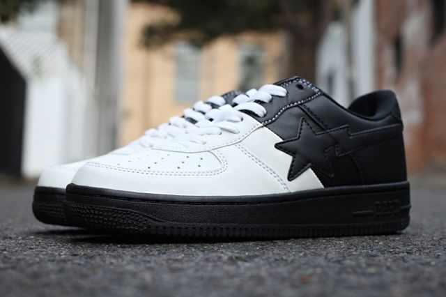 Bapesta black and on sale white