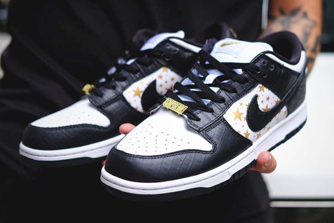 Best Look Yet at the Supreme x Nike SB Dunk Low 'Black Stars