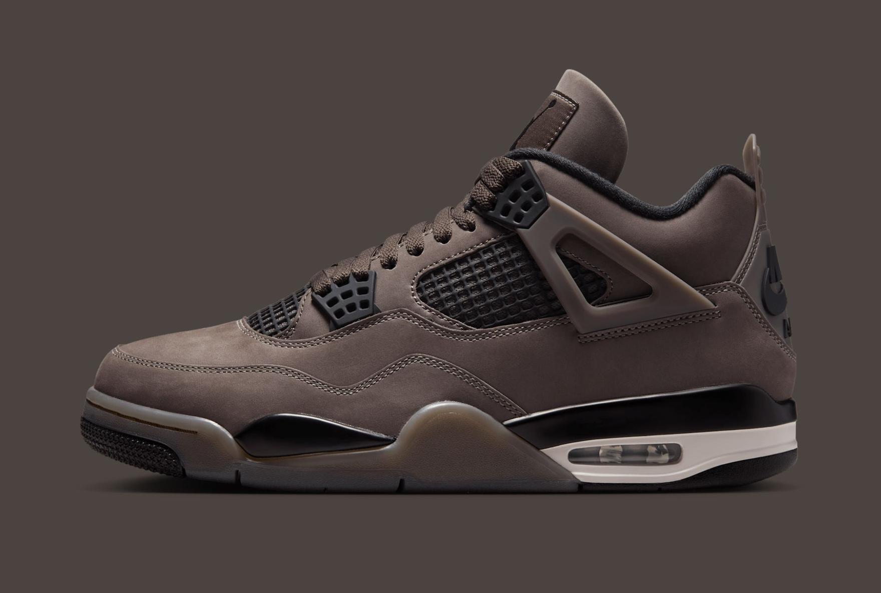 Air Jordan 4 'Cave Stone' sneaker on side profile