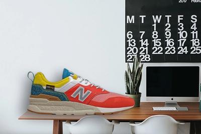 New Balance 997H Spring Hike Trail Neo Flame Blue Yellow Desk