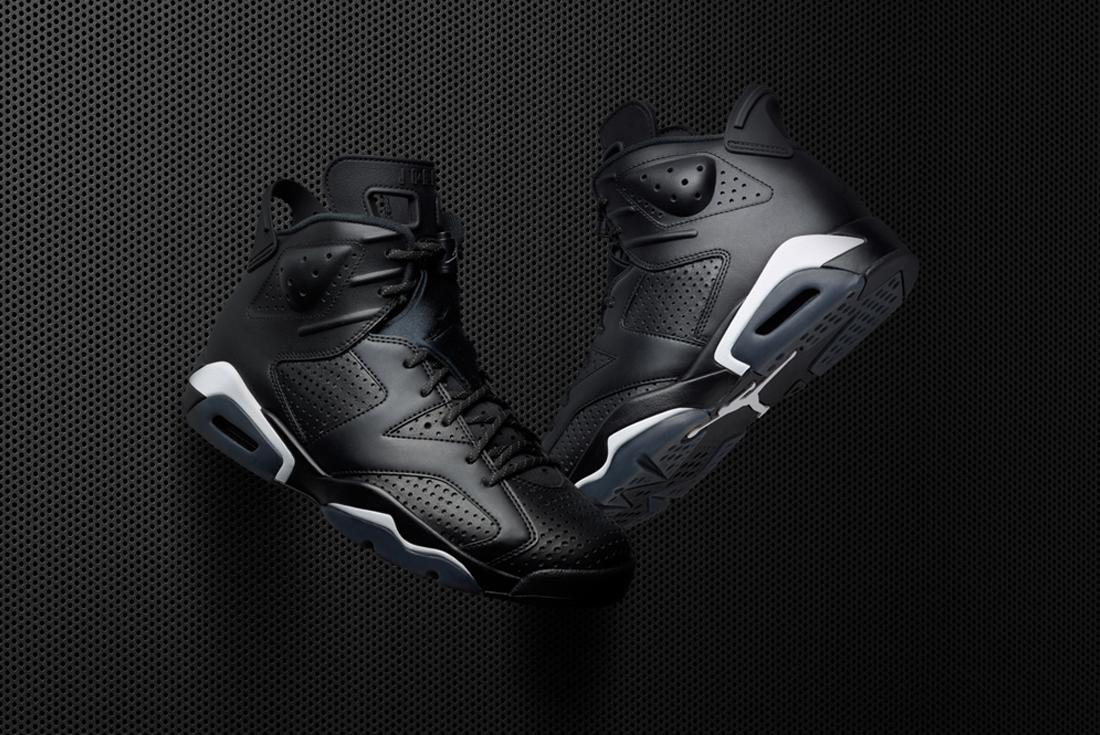 AIr Jordan 6 'Black Cat' on black background