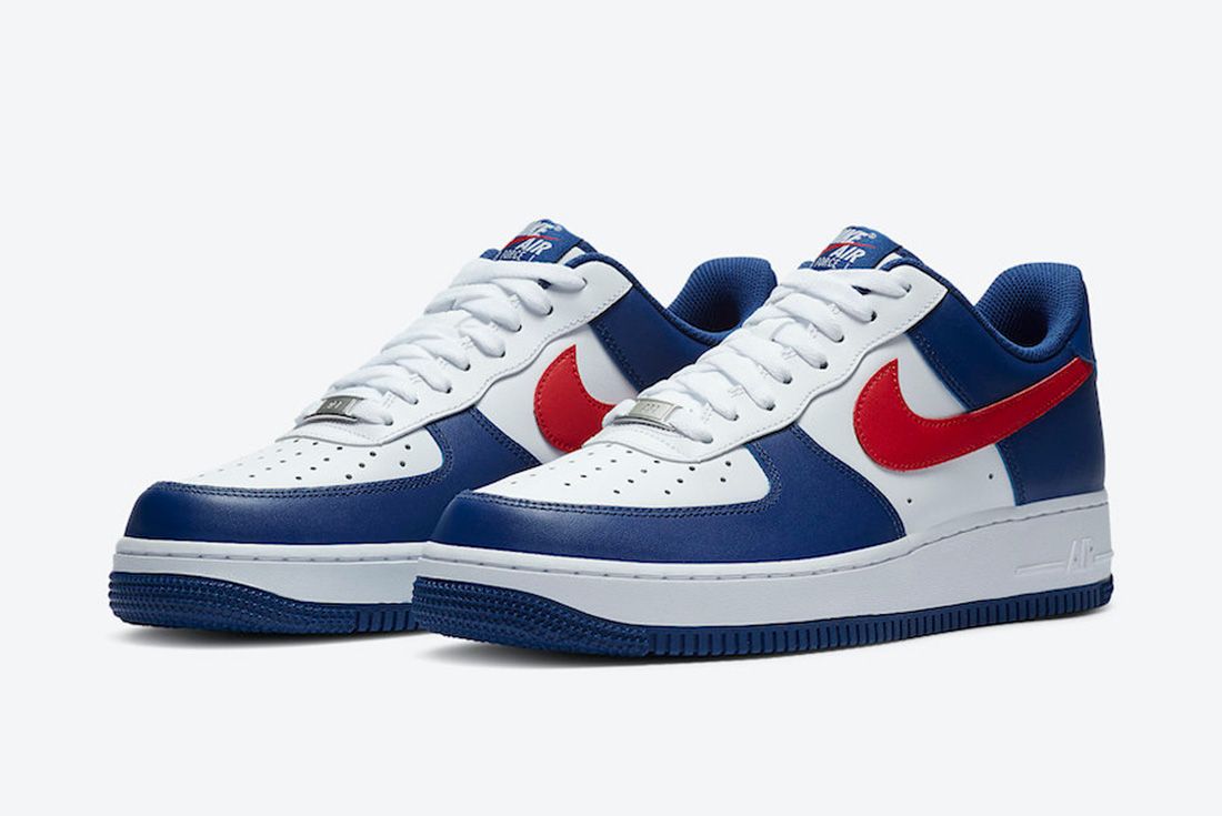 Air force 1s on sale blue and white