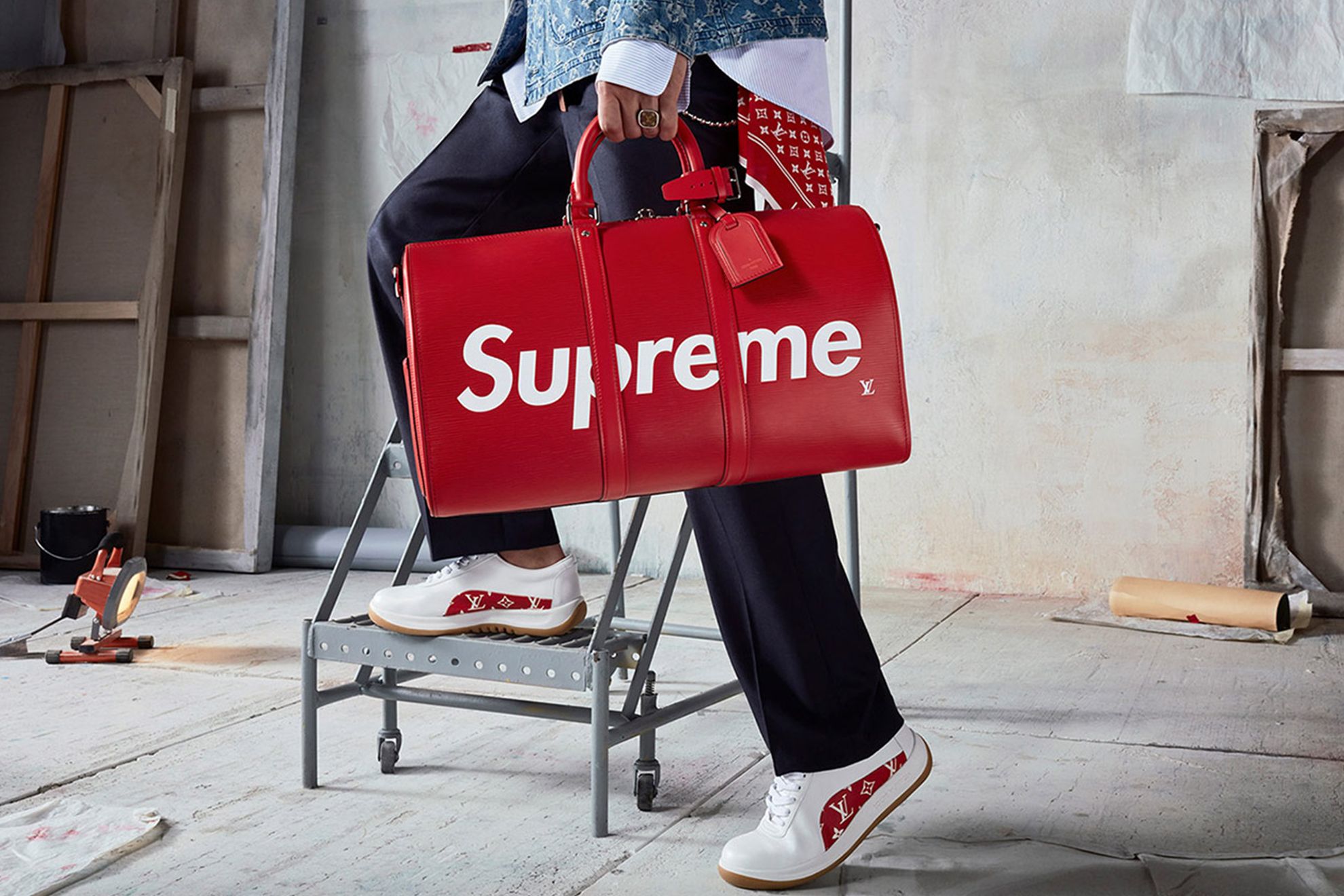 Red Supreme Duffle Bag Louis Vuitton Buy Louis Vuitton X Supreme