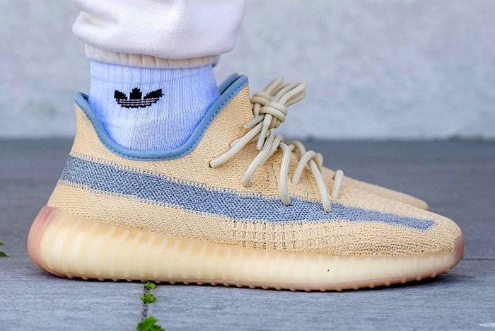 Adidas Yeezy Boost 350 V2 Linen Fy5158 On Feet Right