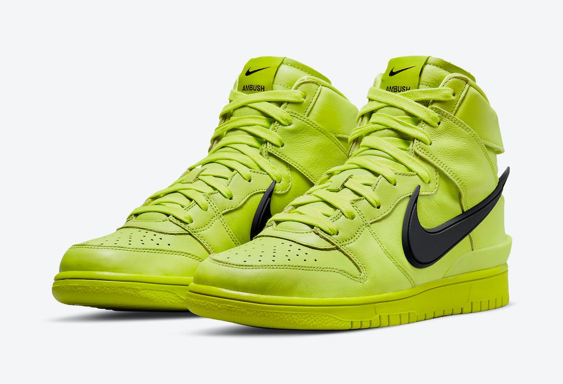 Release Details: The AMBUSH x Nike Dunk High 'Flash Lime 