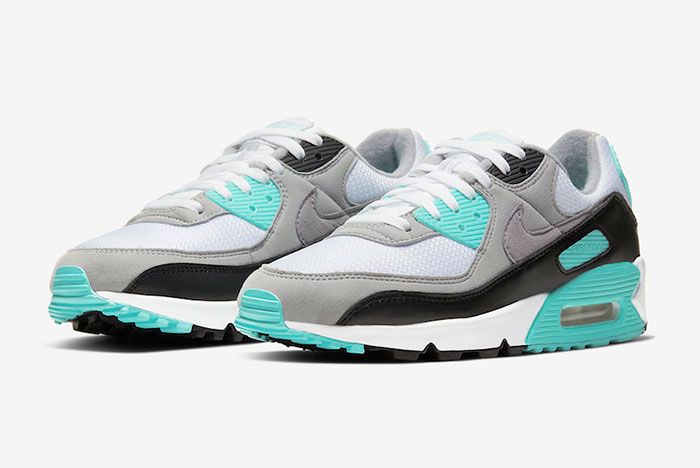 Nike Air Max 90 Hyper Turquoise Cd0881 100 Three Quarter Lateral Side Shot