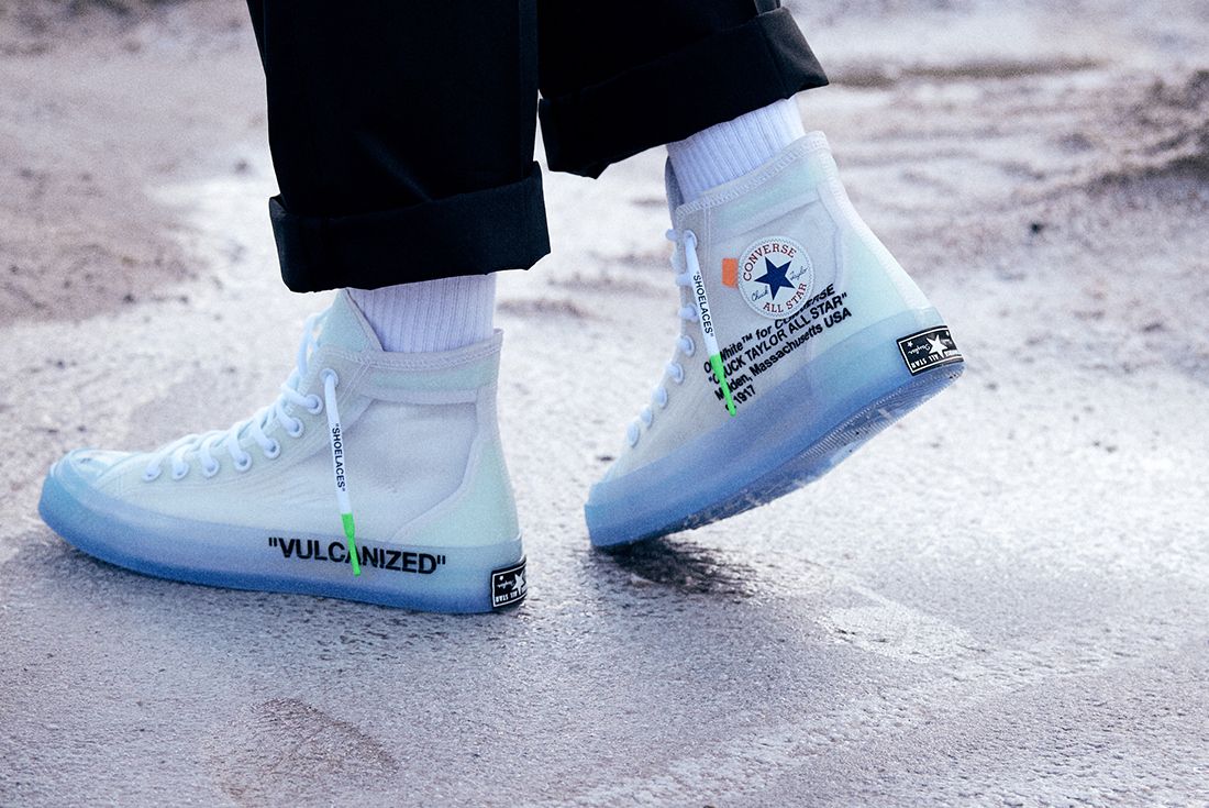 converse off white on feet