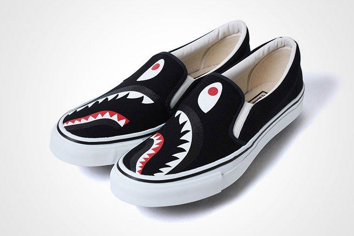 bape shark flip flops