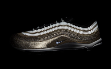 The Nike Air Max 97 Cracked Gold is an Aged OG