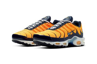 Nike Air Max Plus Navy And Orange Front Angle Shot 5