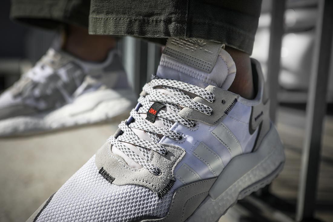 nite jogger white on feet