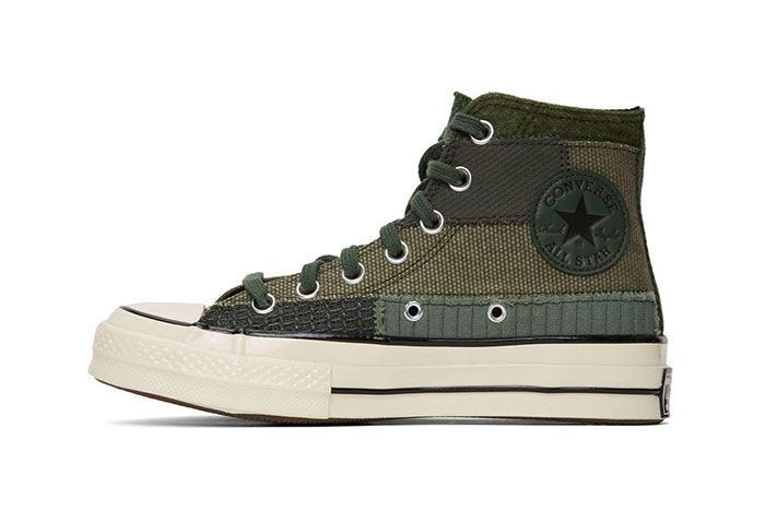 Converse Patchwork Chuck 70 High Sneakers Green Medial