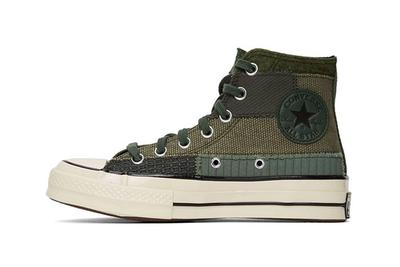 Converse Patchwork Chuck 70 High Sneakers Green Medial