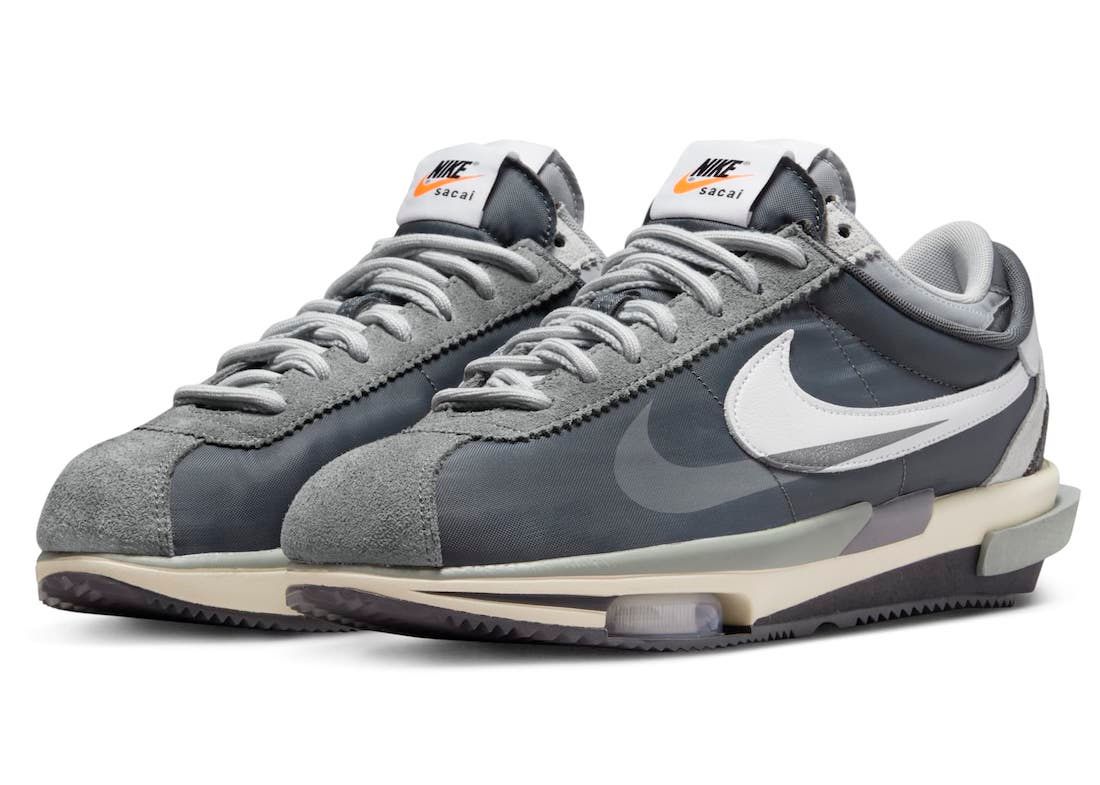 Closer Look at the sacai x Nike Cortez in Black and Grey - Sneaker