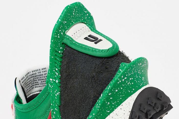 Undercover Nike Daybreak Green Red Close Up Heel Shot