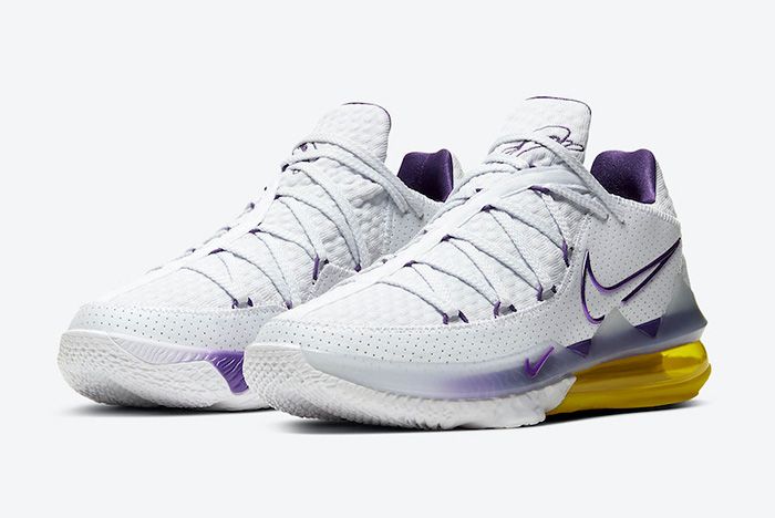 Nike Le Bron 17 Low Lakers Home Cd5007 102 Front Angle