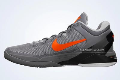 Nike Zoom Kobe Vii Wolf Grey Total Orange Black 2 1