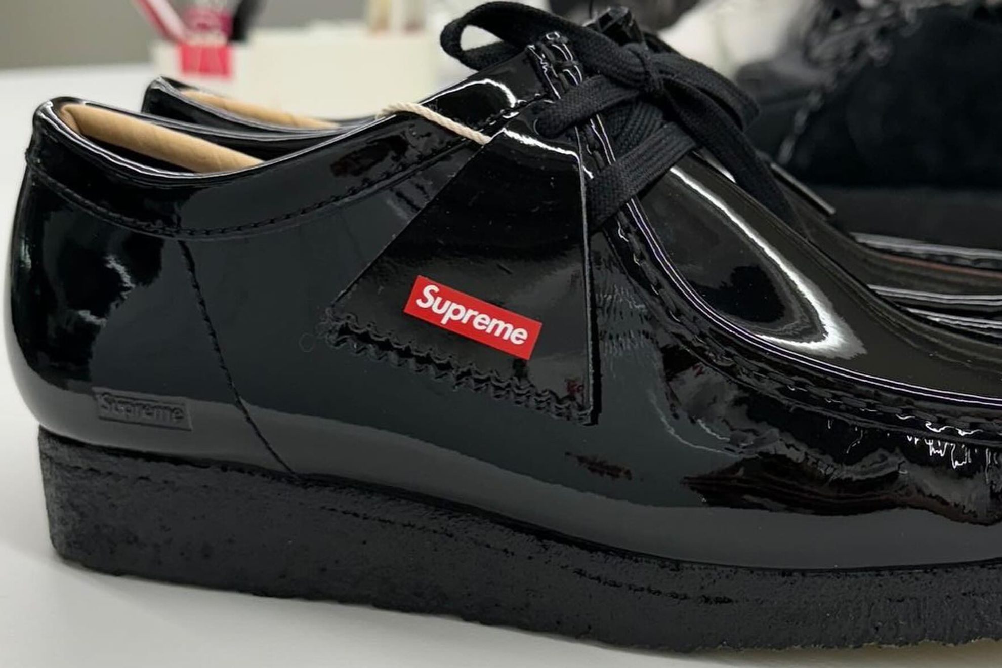 Suit Up in Supreme's Shiny Clarks Wallabees - Releases