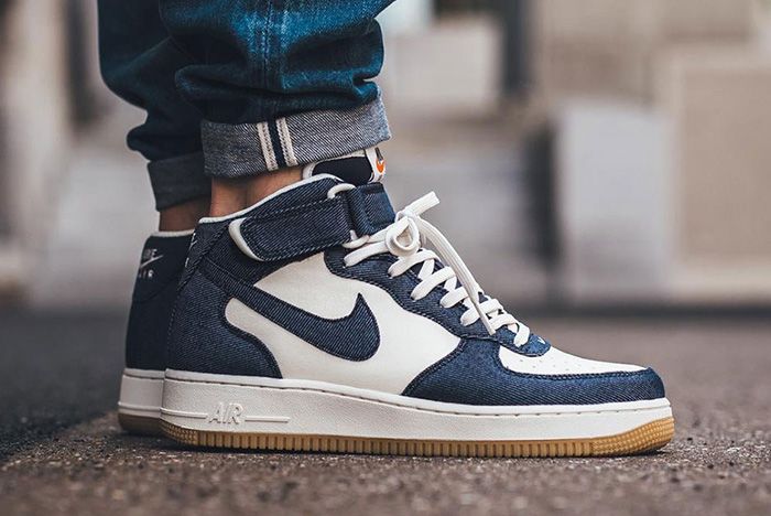 all blue nike air force 1 mid
