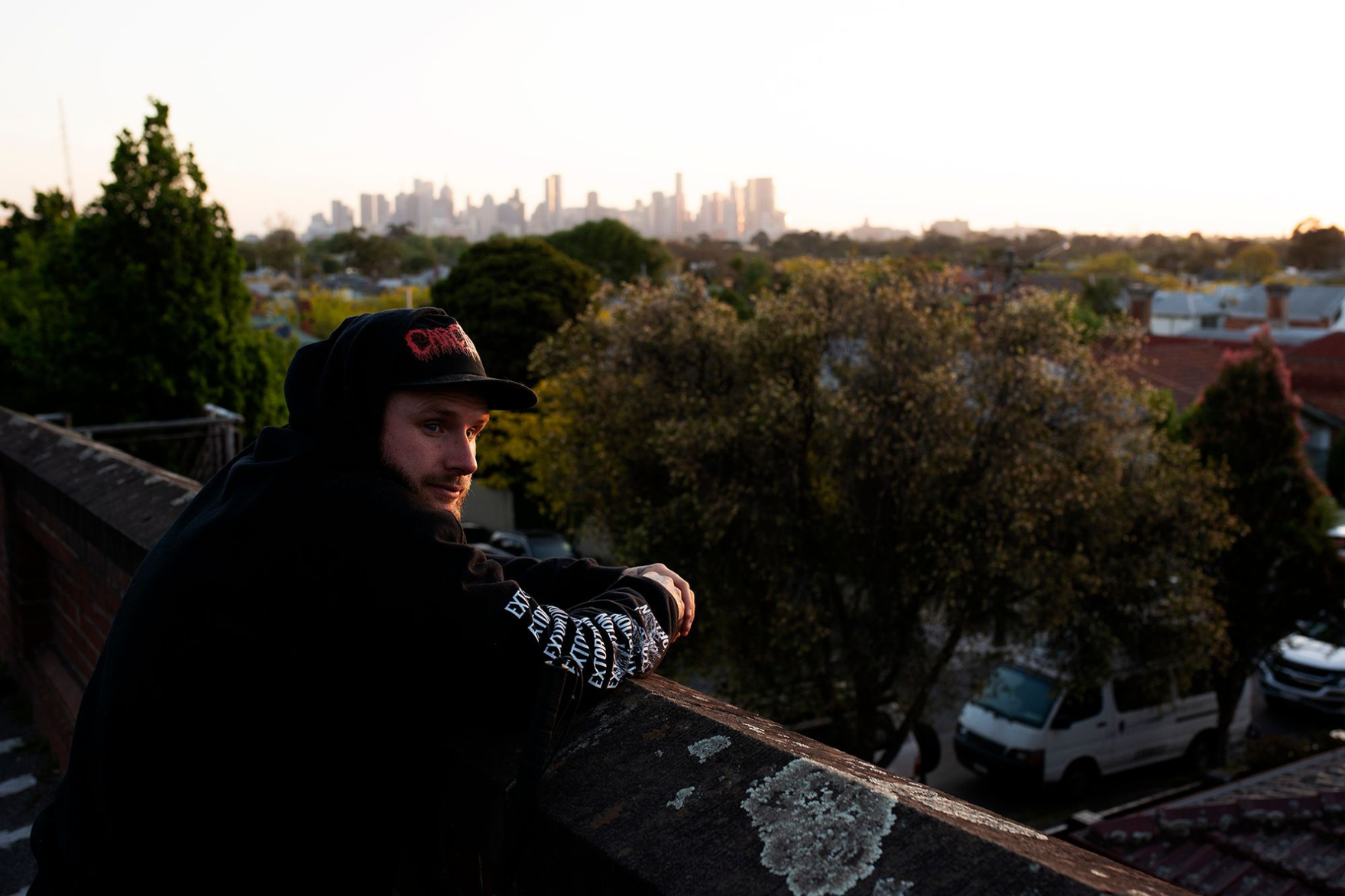 a picture of richard moore standing over a bridge