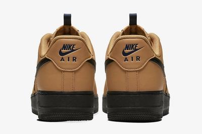 Nike Air Force 1 Low Wheat Black Bq4326 700 Heel