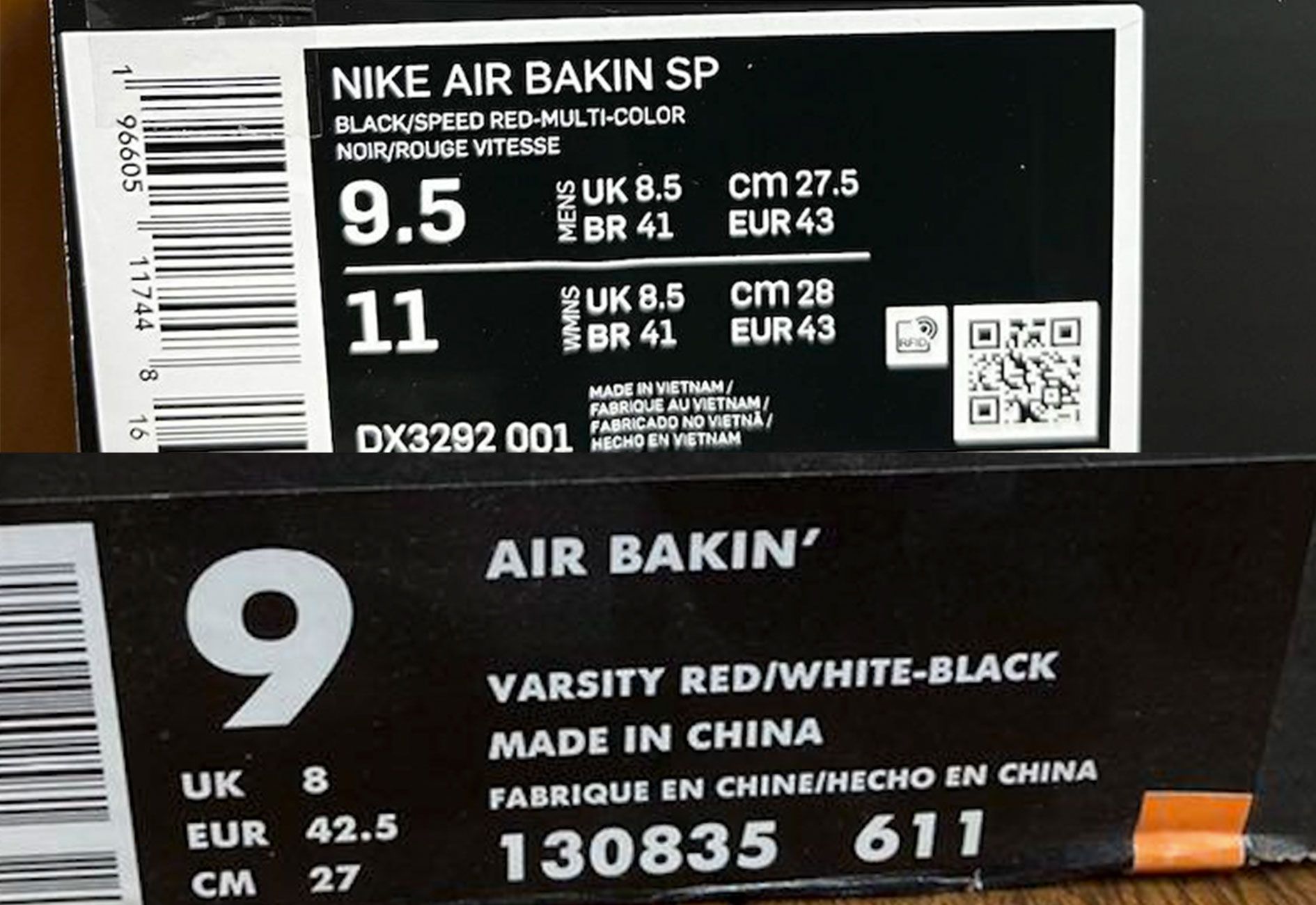 Nike Air Bakin’ apostrophe