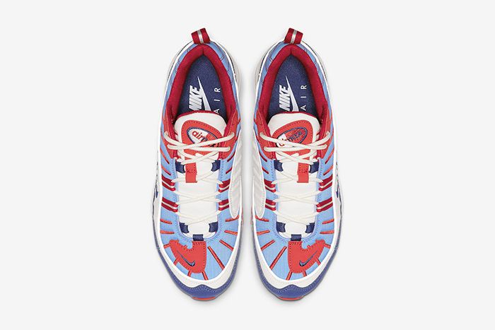 Nike Air Max 98 Sky Blue Navy Red White Ah6799 112 Release Date Top Down