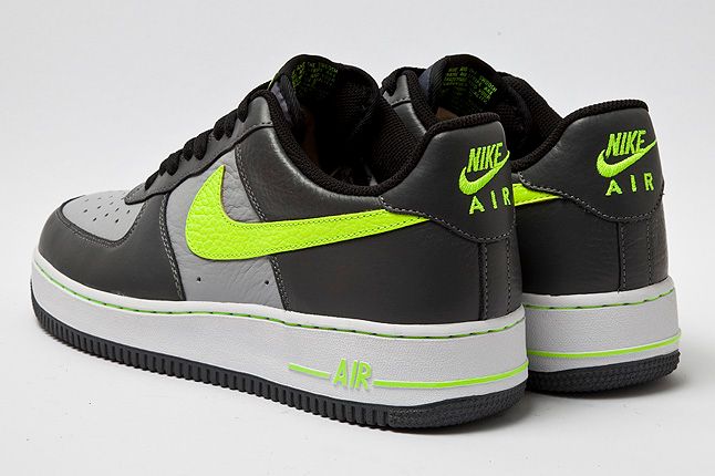 Nike Air Force 1 Grey Volt Heel Back 1