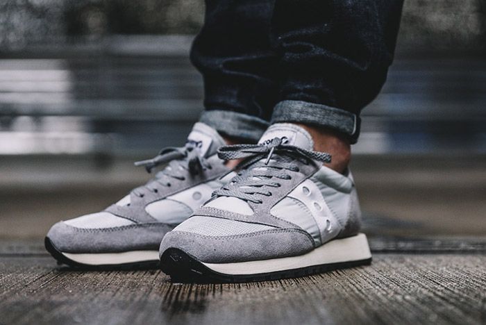 Saucony jazz cheap white grey