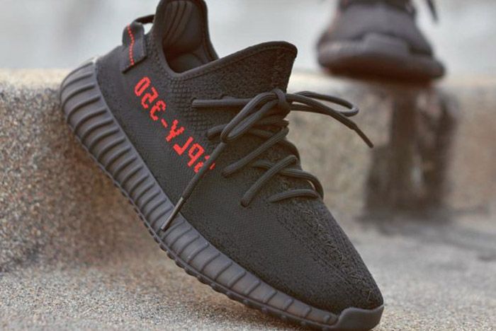 Grey and red yeezys on sale