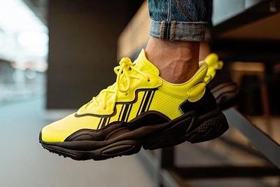 Adidas Ozweego Solar Yellow Eg7449 On Foot Dangling