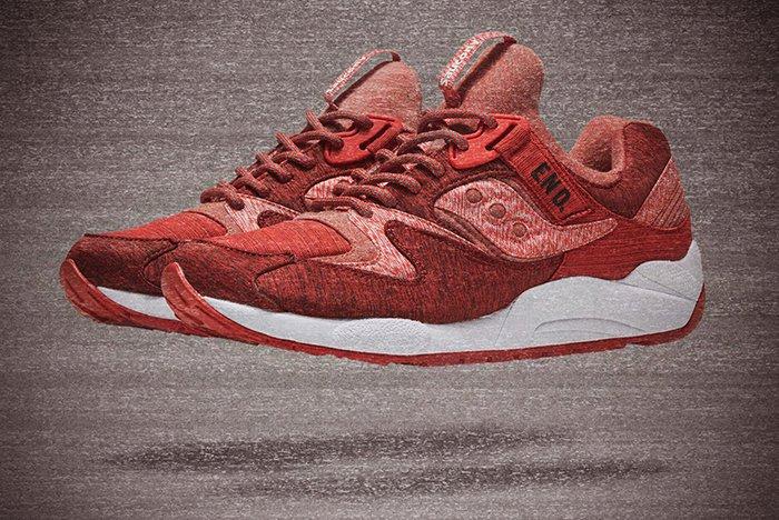 Saucony grid hotsell 9000 cream red