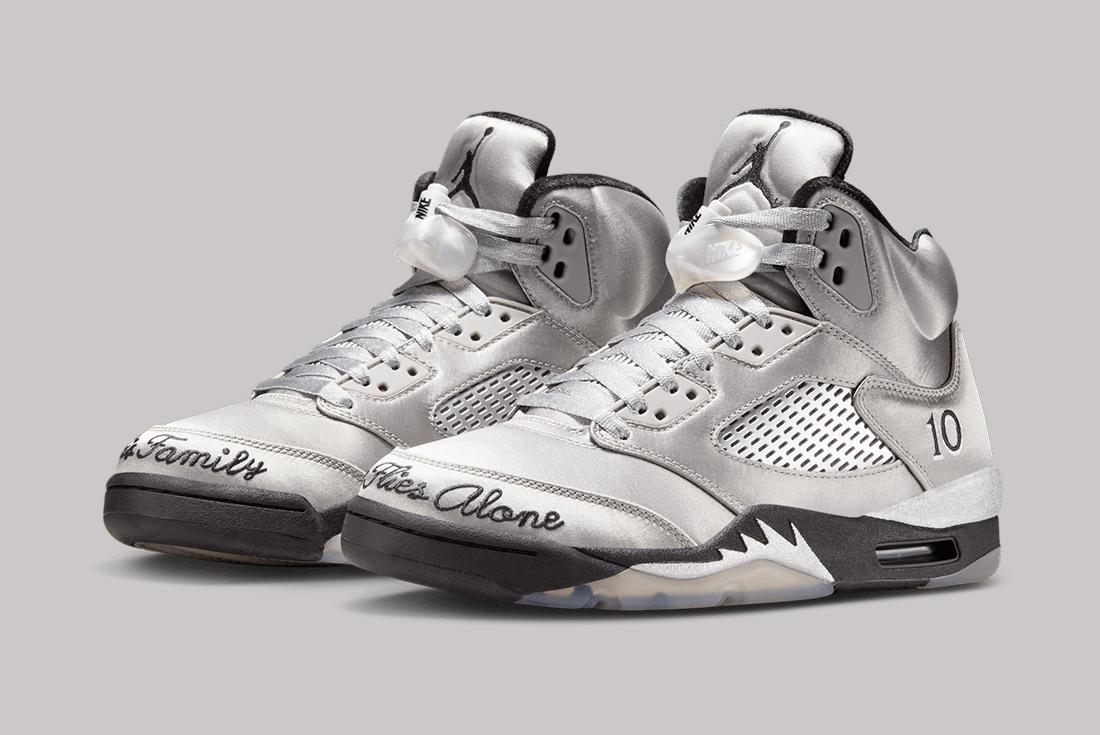 air jordan 5 wings sneakers on silver background