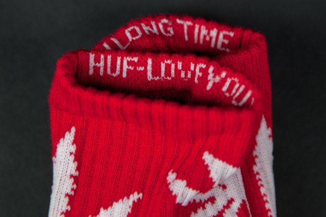 Huf Valentine Plantlife Sock Red Detail 1