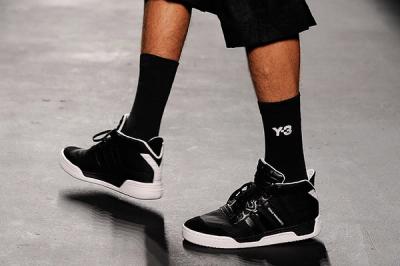 Black Y3 High Top Sneakers Black Socks 1