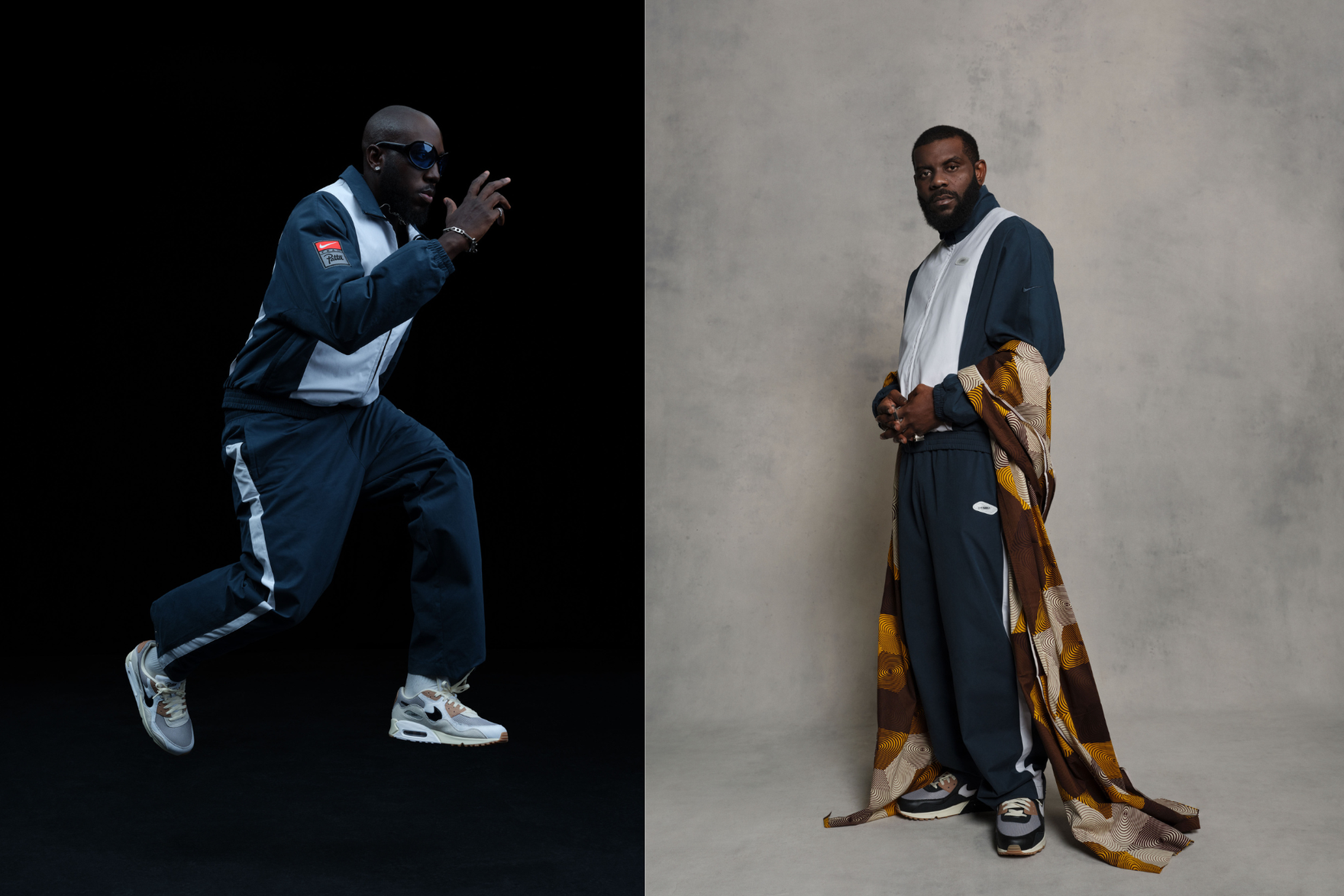 two models styling the new patta air max 90