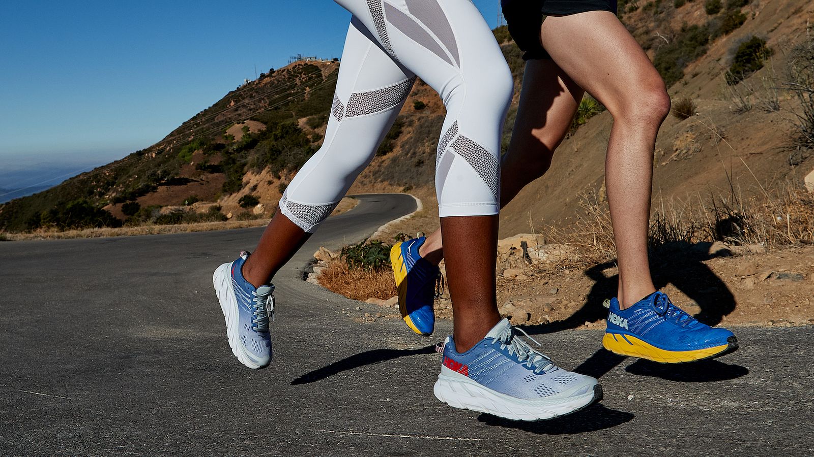hoka one one runners pair