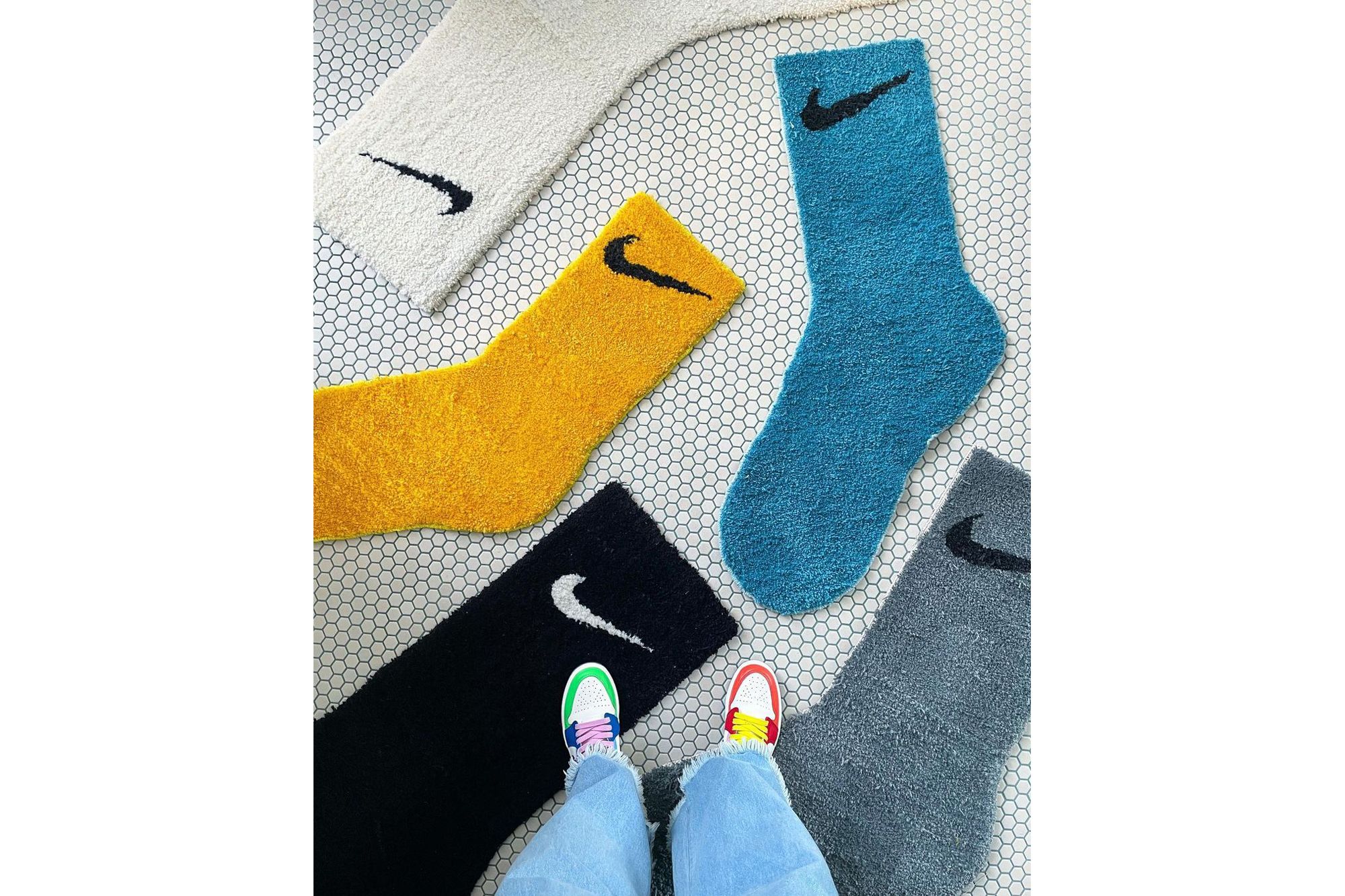 Virgil Abloh rug, nike rug, sneaker rug, Virgil was here, nike