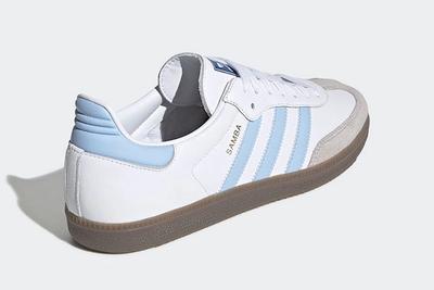 Adidas Samba Blue White Heel 2