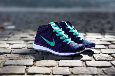 Nike Wmns Free Flyknit Chukka Court Purple Hyper Jade 1