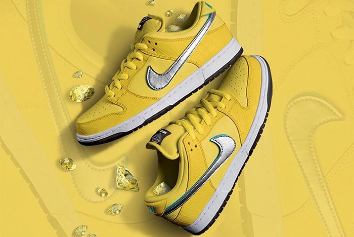 Diamond Supply Canary Yellow Nike Sb Dunk Release 1
