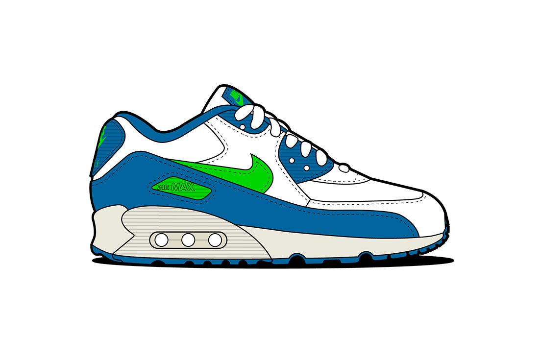 Nike Air Max 90 Seahawks For Kids 