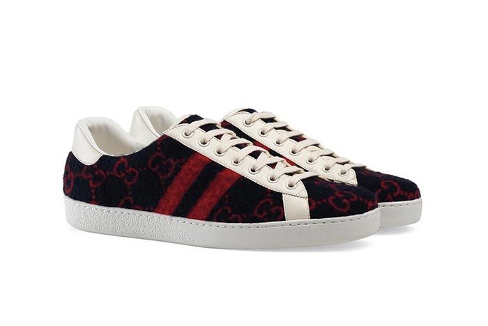 Gucci Gg Wool Sneaker Front Angle Shot 4