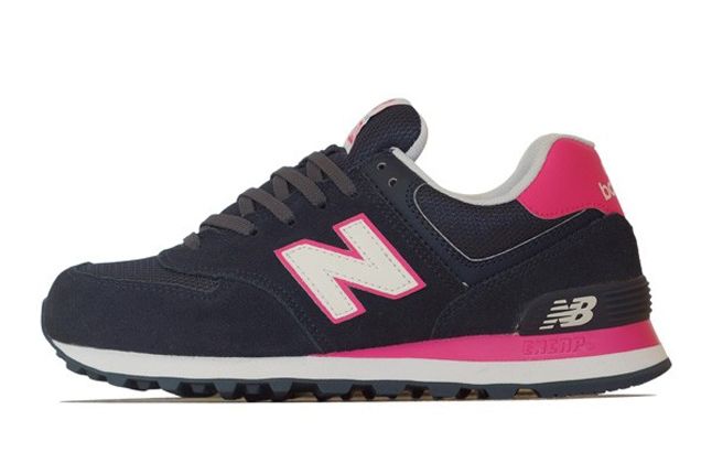 New Balance 574 Navy Pink Profile 1