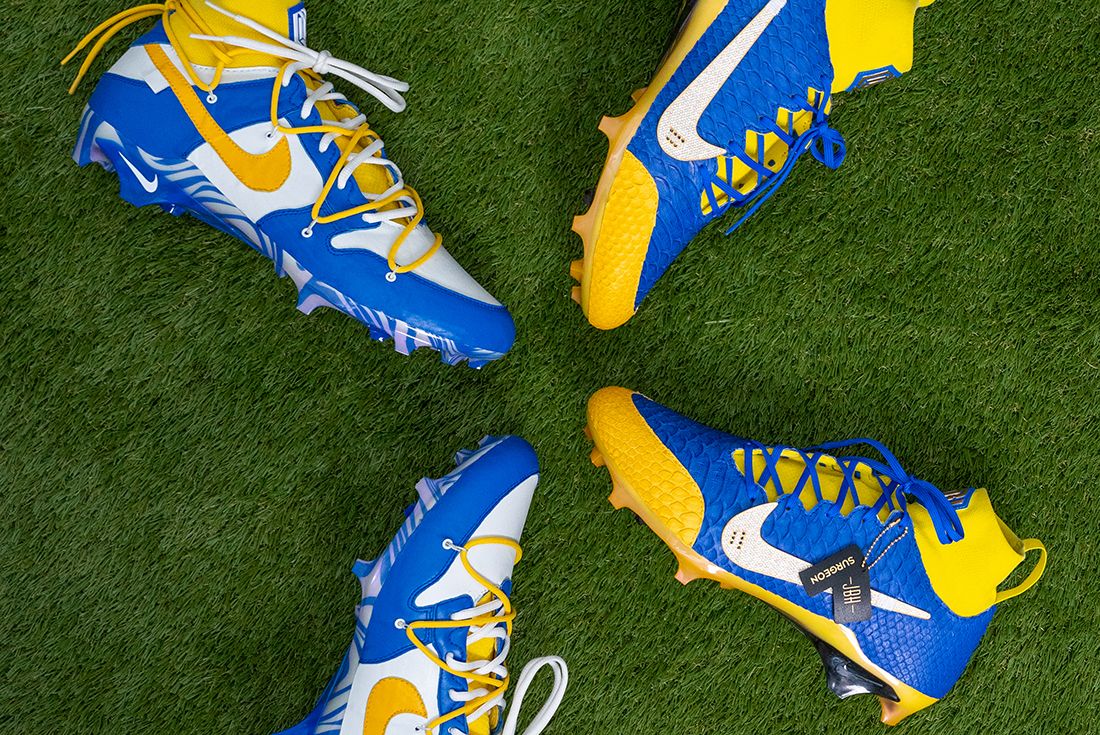 Super Bowl 2022: Rams' Odell Beckham Jr. flashes 'the most expensive cleat  ever' in pregame before going down with knee injury 