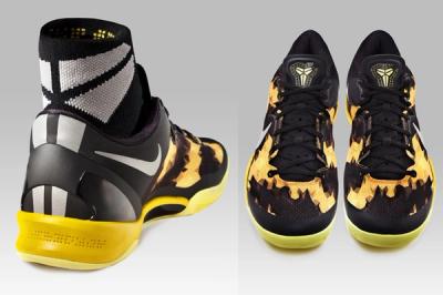 Nike Zoom Kobe 8 Yellow Heel Pair 1