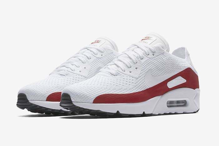 Crow Cottage static Nike Air Max 90 Ultra 2.0 Flyknit (White/Red) - Sneaker Freaker