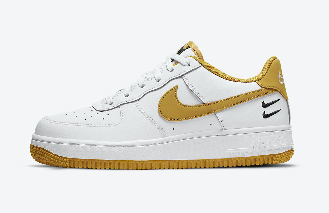 white air forces with yellow check